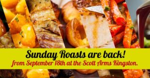 Sunday Roasts return to the Scott Arms on September 18th 2022